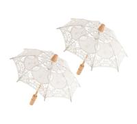 TIDTALEO Paraguas para Novia de Encaje 2 Unidades, Sombrilla para Boda Mango Práctico, Accesorios Fotográficos para Eventos Formales