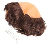 TIDTALEO Peluca Calva de Monje para Cosplay con Gafas Ligera y Cómoda para Adultos Fiestas Halloween y