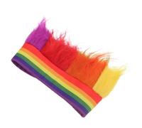 TIDTALEO Peluca de Diadema, Diadema de Peluca Corta Arcoíris, Colorida, de Fibra Química y Lana, Cómoda al Tacto, No Fácil de Romper, para Cosplay y Maquillaje de Fantasía, para Adultos