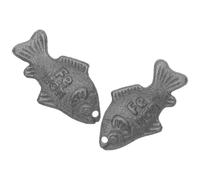 TIDTALEO Pescado de Hierro para Cocinar 2 Unidades, Utensilio Compacto de Hierro Fundido para Dietas Veganas y Vegetarianas, Apto para Sopas y Bebidas Nutritivas