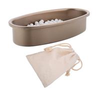 TIDTALEO Piedra Cerámica para Hornear 500g Bolsa de Tela y Bandeja Dorada, Pesas para Masa de Tartas y Pasteles, Accesorio para Horno Doméstico, Adecuado para Hornear Baguettes y Tartas