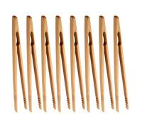 TIDTALEO Pinzas de Bambú para Alimentos 8piezas Reutilizables Antideslizantes Resistentes al Calor para Servir Pan y Tareas de Cocina