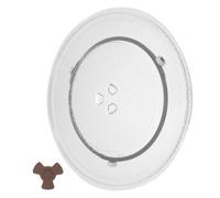 TIDTALEO Plato Giratorio Redondo para Manejo Seguro para Microondas de Vidrio con Anillo Rodante y Acoplador, Bordes sin Rebabas en Cocina y Hogar