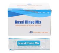 TIDTALEO Sal para Lavado Nasal 40 Sobres sin Yoduro, Sal Fisiológica Molida y Soluble para Limpieza y Cuidado la Cavidad Nasal en Trabajo y Transporte