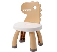 TIDTALEO Silla Infantil Respaldo de Dinosaurio Antideslizante para Pequeños Taburete Engrosado de Plástico PP y PVC Amarillo Silla para Estudio y Jardín de Infantes Ligera y Resistente