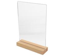 TIDTALEO Soporte y Superficie Lisa de Acrílico con Base de Madera de Exhibición Diseño Ligero para Carteles de Mesa Adecuado para Tiendas y Supermercados