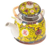 TIDTALEO Tetera de Cerámica con Asa Estilo Chino Vintage, Jarra de Té Grande Resistente a Altas Temperaturas para Uso Doméstico y Comercial