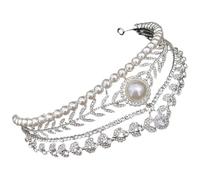 TIDTALEO Tiara Resistente y Reutilizable Nupcial de Aleación de Zinc Perlas E Incrustaciones de Gemas de Imitación para Boda Elegante Mujer