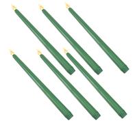 TIDTALEO Velas Cónicas LED sin Llama Color Verde 6 Unidades sin Pilas Decoración para Bodas Fiestas Cumpleaños Hogar Luz Cálida Segura Goteo