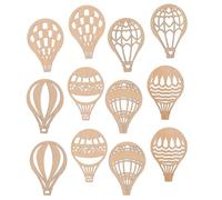 TIDTALEO Virutas de Madera para Manualidades 24 Piezas Diseño de Globo Aerostático, Adecuado para Decoración de Pared y Actividades Infantiles