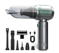 Tidy Cats Aspirador de Mano, 16000PA Aspirador Coche Potente, 3 en 1 Mini Aspiradora de Mano Sin Cable con 2 Filtro, Aspiradora De Coche Portátil para Coche, Hogar, Oficina, Verde