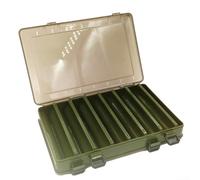 Tidy Up Your Gear - Caja de aparejos de pesca de doble cara con catorce secciones organizadas (verde)