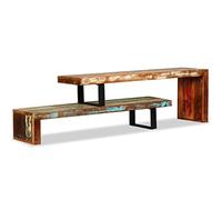 Tidyard 2 Piezas Apilables Mesa para TV Mueble TV Salón Mesa Televisión Mueble Comedor Unidad Base Aparador Mesa Auxiliar Madera Maciza Reciclada(Parte Superior es Extraíble y Ajustable)