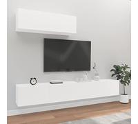 Tidyard 3 Piezas Mueble para TV Mesa Flotante para TV Mueble Salón Comedor Moderno Mesa para TV Mueble TV de Pared Estilo Contemporáneo Madera,Blanco Dimensiones (Cada una) 100 x 30 x 30 cm