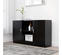 Tidyard Aparador de Madera contrachapada Negro 120x30,5x70 cm