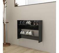 Tidyard Armarios zapateros de Pared,Mueble Recibidor Poco Fondo,Zapatero Estrecho, Mueble Recibidor Zapatero, Zapateros Modernos, Mueble Zapatero Negro Brillante 80x18x60 cm