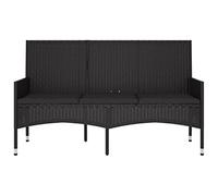 Tidyard Banco de jardín de 3 plazas con cojines Banco de exterior de resina trenzada para jardín o terraza