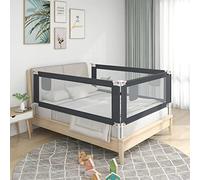Tidyard Barandilla de Seguridad Cama de Niño Protección de Seguridad Barrera para Cama Altura Ajustable Barandillas Cama Infantil Protección contra Caídas Gris Oscuro Tela 120x25 cm