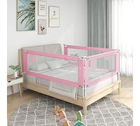 Tidyard Barandilla de Seguridad Cama de Niño Protección de Seguridad Barrera para Cama Altura Ajustable Barandillas Cama Infantil Protección contra Caídas Rosa Tela 120x25 cm