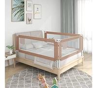 Tidyard Barandilla de Seguridad Cama de Niño Protección de Seguridad Barrera para Cama Altura Ajustable Barandillas Cama Infantil Protección contra Caídas Gris Taupe Tela 140x25 cm
