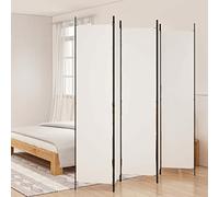 Tidyard Biombo Divisor de 5 Paneles Biombo Separador Plegable Separador de Ambientes Biombo de Privacidad Biombos de Dormitorio Habitación Oficina de Tela Blanco 250x220 cm
