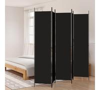 Tidyard Biombo Divisor de 5 Paneles de Tela Negro 250x220 cm