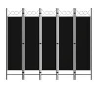 Tidyard Biombo Divisor de 5 Paneles Negro 200x180 cm