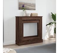 Tidyard Borde de Chimenea,Chimenea electrica Decorativa,Envolvente de Chimenea,Repisa de Chimenea Madera ingeniería Marrón Roble 90x30x90 cm