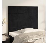 Tidyard - Cabecero de cama de 2 piezas, color negro, 100 x 5 x 78/88 cm, aterciopelado para la pared, cabecero de cama para dormitorio y dormitorio de invitados estilo D