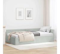 Tidyard Cabecero de Cama de Esquina de Terciopelo Gris Claro - Elegante y Ajustable, Diseño Moderno, Resistente y Fácil de Mantener Modelo LYKLYD-42016081ES