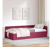 Tidyard Cabecero de Cama de Esquina de Terciopelo Rojo Vino Tinto - Elegante y Ajustable, Diseño Moderno, Resistente y Fácil de Mantener Modelo LYKLYD-42016065ES