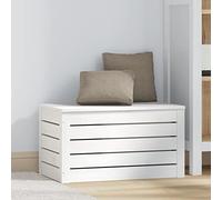 Tidyard Caja de almacenaje, Baúl Almacenaje Grande, Arcón Jardin, Arcón Almacenaje Resina para Cojines, Muebles de Patio, Artículos de Jardinería, Pino Blanco 59,5x36,5x33 cm