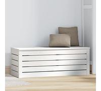 Tidyard Caja de Almacenaje, Baúl Exterior Grande, Arcón Jardín, Resina para Cojines, Muebles de Patio, Artículos de Jardinería, Pino Blanco 89x36,5x33 cm