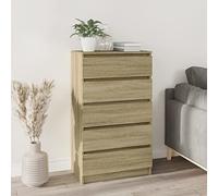 Tidyard Cajonera,Cómoda,Cómoda Dormitorio Grande, Mueble Cajonera con 5 cajones,Cajoneras de Oficina,Aparador Salón,Moderno de Madera contrachapada Roble Sonoma 60x36x103 cm
