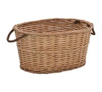 Tidyard Cesto de Leña de Sauce Natural Marrón con Asas - para Chimenea y Almacenaje Versátil Modelo YFXLRZJ-286982ES