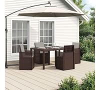 Tidyard Conjunto de Comedor de Jardín Plegable, 4 Asientos, Resistentes a la Intemperie, Marrón y Gris Claro, 150 x 100 x 73 cm Modelo YFXGMZJ-3430062ES