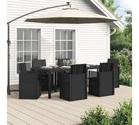 Tidyard Conjunto de Comedor de Jardín Plegable, 6 Asientos, Resistentes a la Intemperie, Gris Antracita, 200 x 100 x 73 cm Modelo YFXGMZJ-3430072ES
