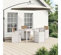 Tidyard Conjunto de Comedor de Jardín Plegable Blanco y Topo, 4 Asientos, Resistente a la Intemperie Modelo YFXGMZJ-3430065ES