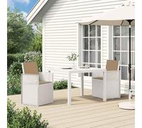 Tidyard Conjunto de Comedor de Jardín Plegable Blanco y Topo, Resistente a la Intemperie, 2 Asientos, Diseño Práctico Modelo YFXGMZJ-3430049ES