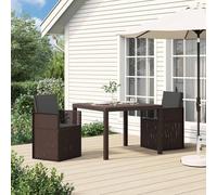 Tidyard Conjunto de Comedor de Jardín Plegable Marrón y Antracita - Resistente a la Intemperie, 2 Asientos, Diseño Cómodo Modelo YFXGMZJ-3430044ES