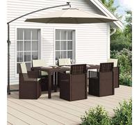 Tidyard Conjunto de Comedor de Jardín Plegable Marrón y Crema, 6 Asientos, Resistentes a la Intemperie Modelo YFXGMZJ-3430075ES