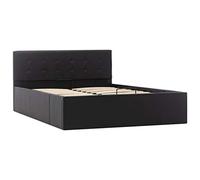 Tidyard Estructura de Cama Canape Abatible Tapizado Cama canapé hidráulica Cuero sintético Negro 120x200 cm