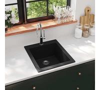 Tidyard Fregadero de Cocina de Granito Negro con Extra Profundo y Resistente al Calor Modelo YFXLRZJ-141672ES
