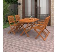 Tidyard Juego de Comedor de jardín 5 Piezas Madera Maciza de Acacia