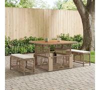 Tidyard Juego de Comedor de Jardín Ajustable en Altura con Cojines - Elegante y Resistente a la Intemperie Modelo YFXGMZJ-42026746ES