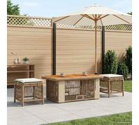 Tidyard Juego de Comedor de Jardín Ajustable en Altura con Cojines, Resistente a la Intemperie, Beige y Crema Modelo YFXGMZJ-42026755ES