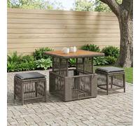 Tidyard Juego de Comedor de Jardín Ajustable en Altura con Cojines, Resistente a la Intemperie, para Exterior - Gris Oscuro Modelo YFXGMZJ-42026748ES