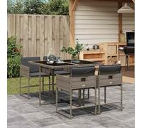 Tidyard Juego de Comedor de Jardín con Sillas Plegables y Mesa de Vidrio Templado - Resistente a la Intemperie y UV Modelo YFXZJ-3211256ESGMRX
