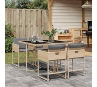 Tidyard Juego de Comedor de Jardín con Sillas Plegables y Mesa de Vidrio Templado - Resistente a la Intemperie y UV Modelo YFXZJ-3211260ESGMRX