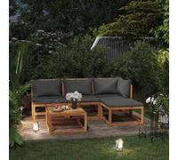 Tidyard Juego de Muebles jardín 5 pzas con Cojines Madera Maciza Acacia